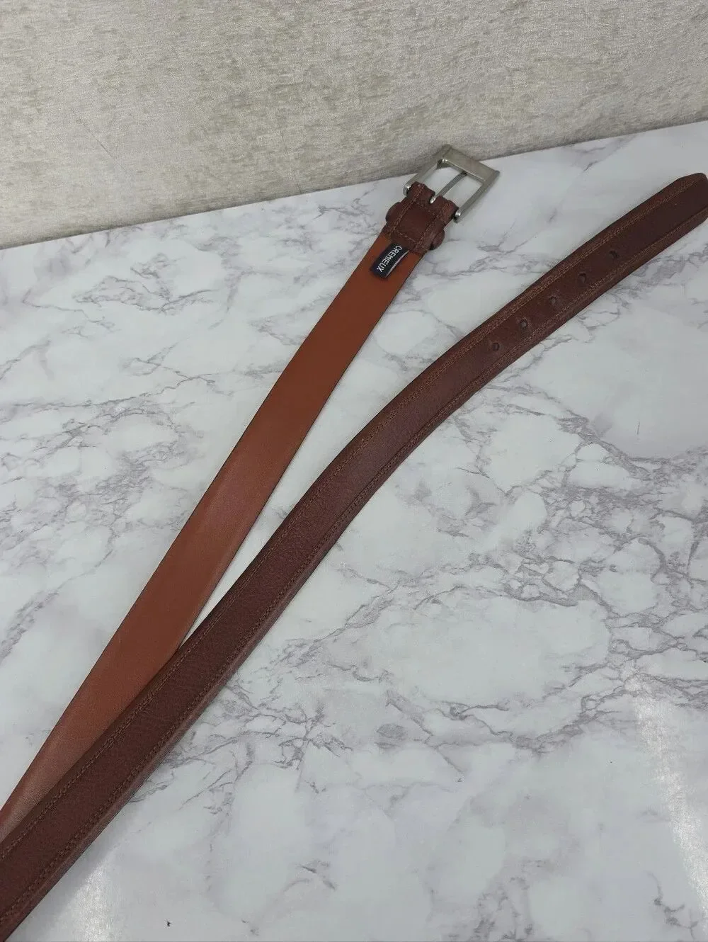 Cremieux Men's Brown Leather Belt - Classic Casual Style Size 44